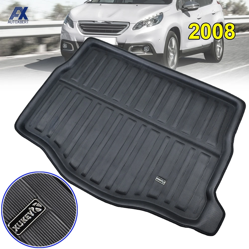 

Коврик для багажника, пригодный для Peugeot 2008 задний багажник Грузовой коврик лоток ковер грязь удар топливного бака защитная накладка 2013 2014 2015 2016 2017 2018