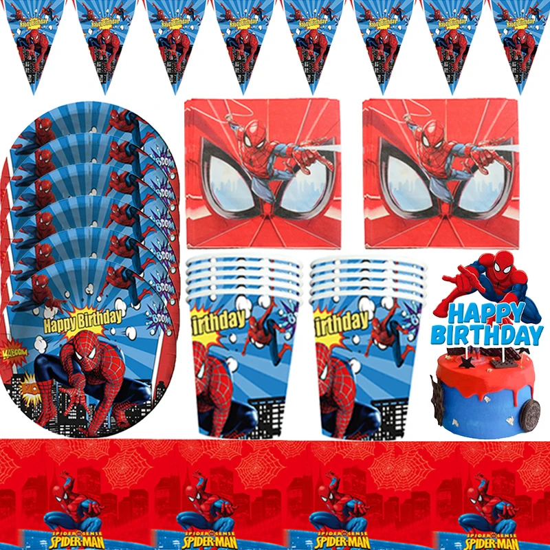 2022 Новые товары для вечерние Человек-паук одноразовая посуда тарелка чашек