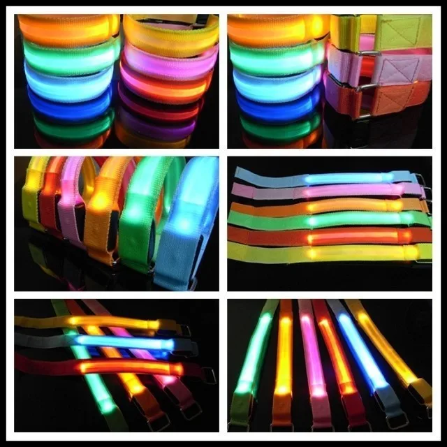 Светящиеся браслеты светодиодные ходовые огни спортивные регулируемые для