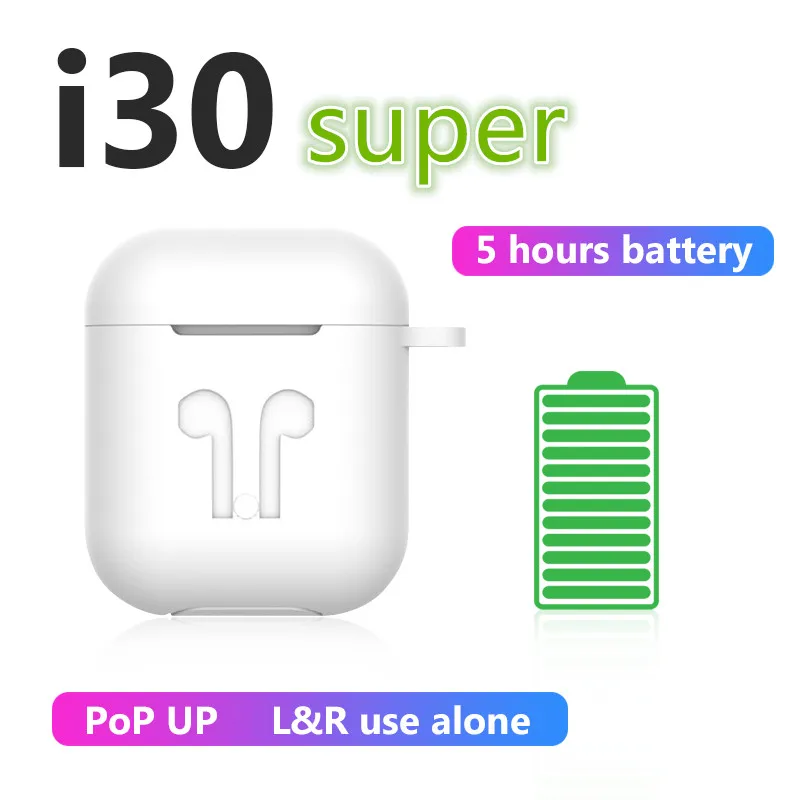 TWS i30super 5h super Power i30 tws беспроводные наушники 6D Super Bass Bluetooth 5 0 pk i90000 pro i9000 |