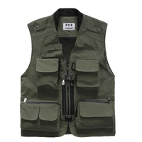 mens outdoor leisure spring autumn thin photography vest quick drying multi pocket fishing vest photography waistcoat plus