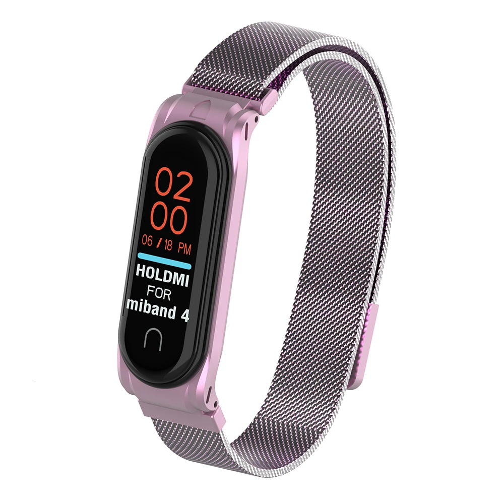 Mi Band 4 3 металлический ремешок с магнитной пряжкой браслет на запястье ремешок из нержавеющей стали замена NFC Браслет для Xiao mi Band 3 4