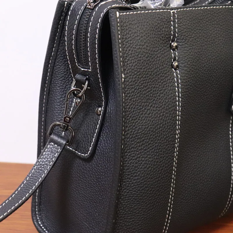 

Women's Handbags Genuine Leather Shoulder Bag Female Crossbody Bags Famous Design Casual Tote High Quality Black Hand Bag 2019