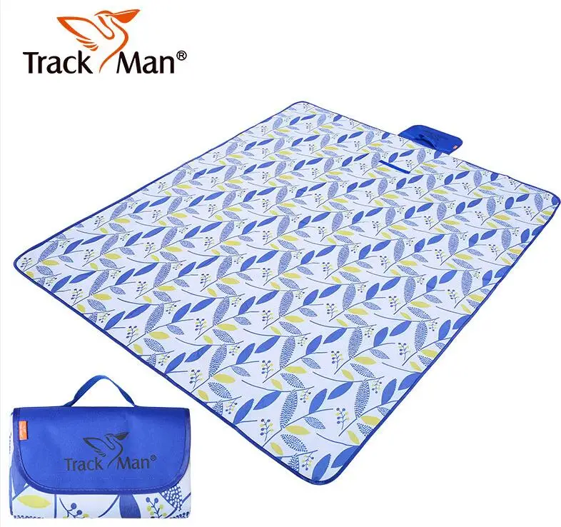 Открытый Многофункциональный Коврик Пикник Коврик Кемпинг pad - Цвет: Blue Leaves