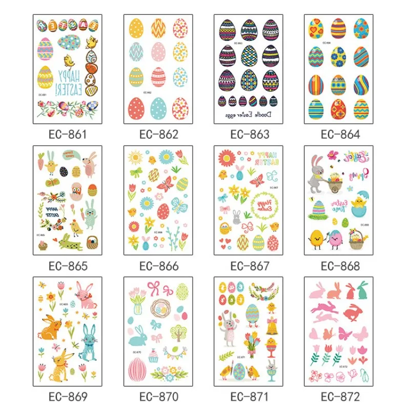 Kawaii стикер игрушки для детей красочное яйцо пасхальное животное тату s