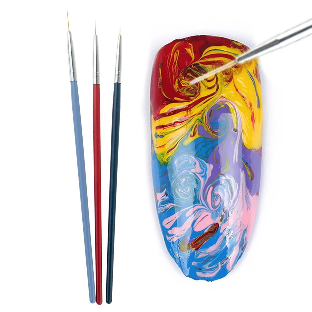 3 шт. кисть для ногтей DIY акриловый лак расширение строитель УФ гель кристаллый