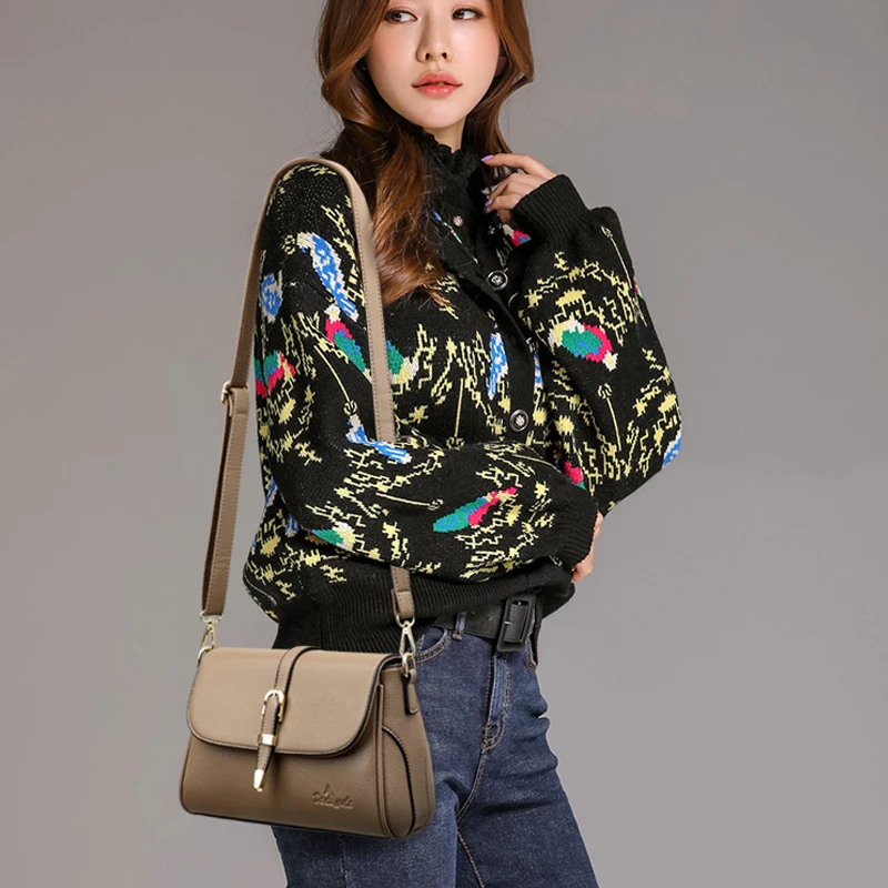 Женские кожаные сумки мессенджеры винтажные клатчи с клапаном на плечо 2019|Сумки