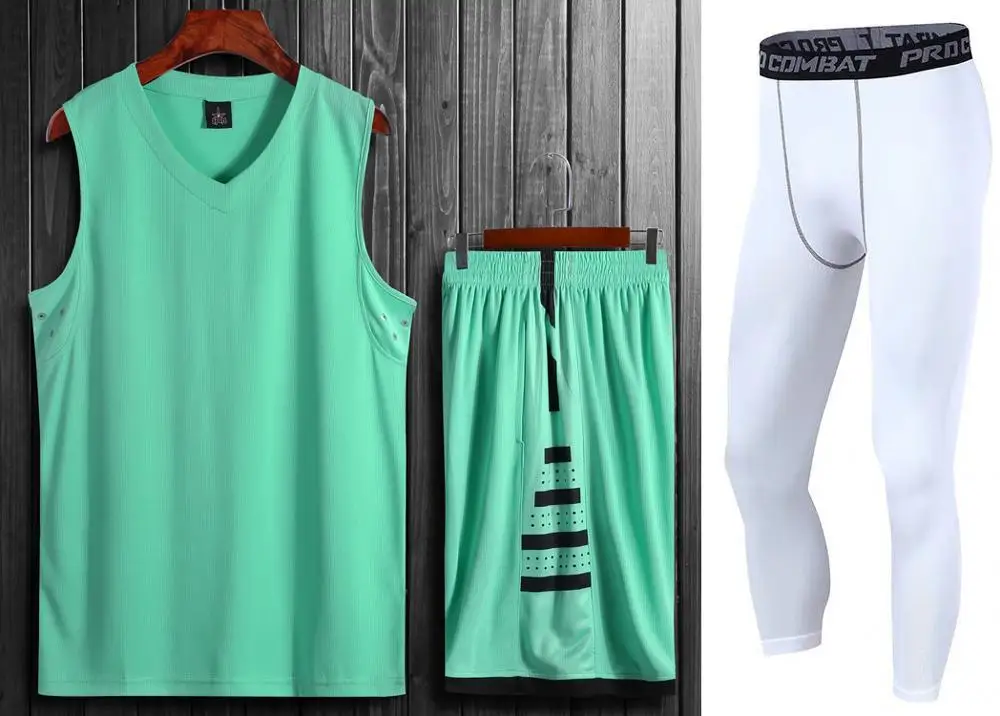 Green And Pants Высококачественные мужские баскетбольные Трикотажные изделия с боковыми карманами спортивные штаны, дешевые студенческие спортивные костюмы для баскетбола, можно изготовить на заказ комплекты униформы - Цвет: Green And Pants
