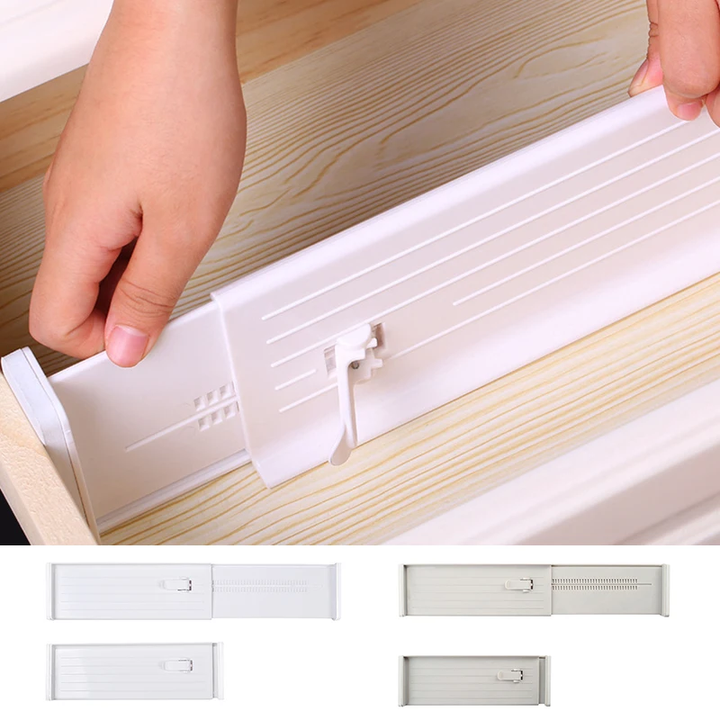 Drawer Divider Retractable Adjustable Organizer Storage ABS Plastic Cabinet Drawer Separator Divider Grid for Kitchen Bedroom