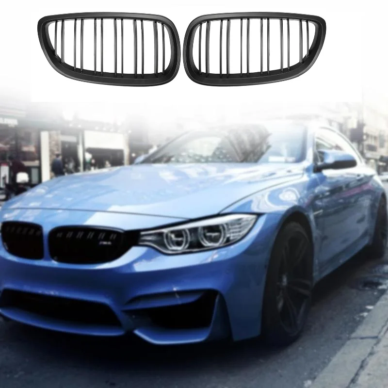 Решетка передней решетки автомобиля глянцевые черные автомобильные двойные