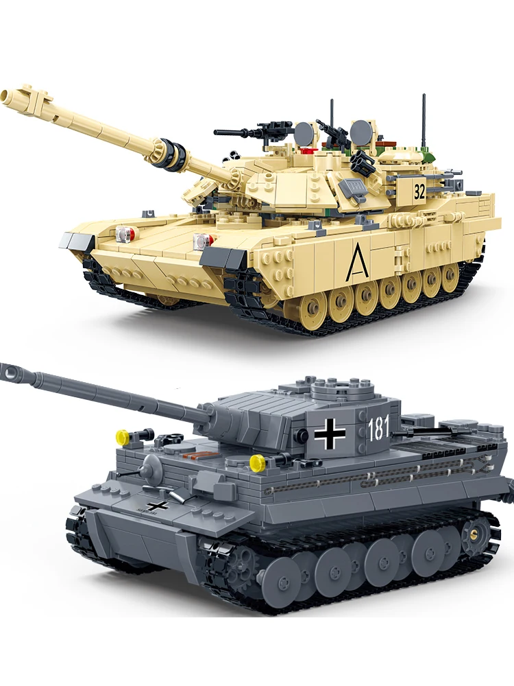 KAZI, большой Танк Panzer IV, 1193 шт., строительные блоки, военная армия, конструктор, наборы, Обучающие сборочные игрушки для детей, подарки