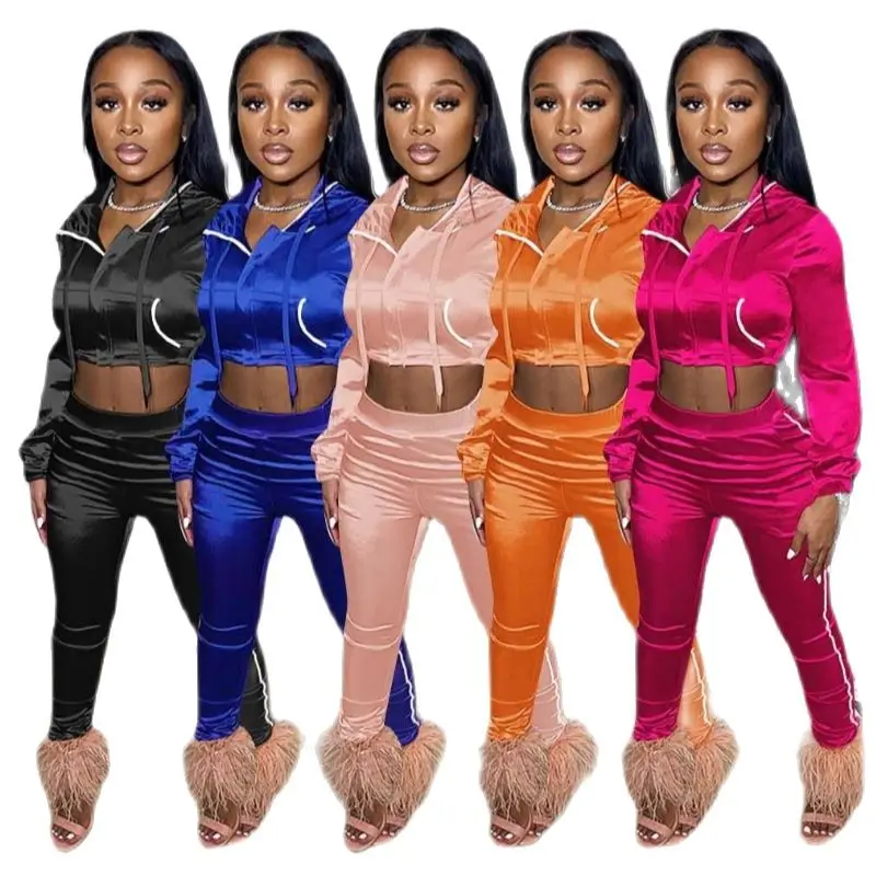 

Sylph Casual Two Piece Sets For Women Solid Long Sleeve Top And Cozy Pants Woman Set Zipper Hooded 2 Piece Suit 2021 New