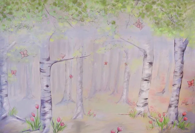 Тонкий Виниловый фон для фотосъемки Весенний лес детский фотостудия душ