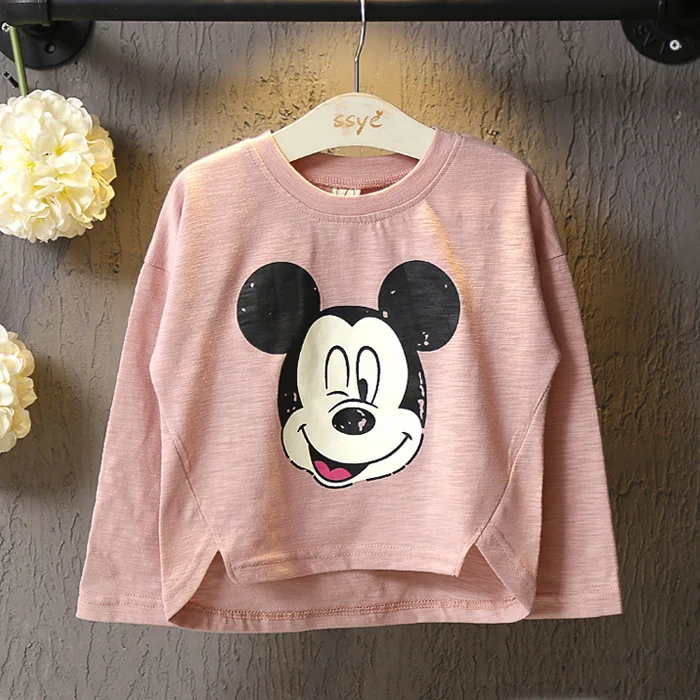 Новинка весенне Осенняя детская одежда Disney с Микки Маусом рубашка длинными