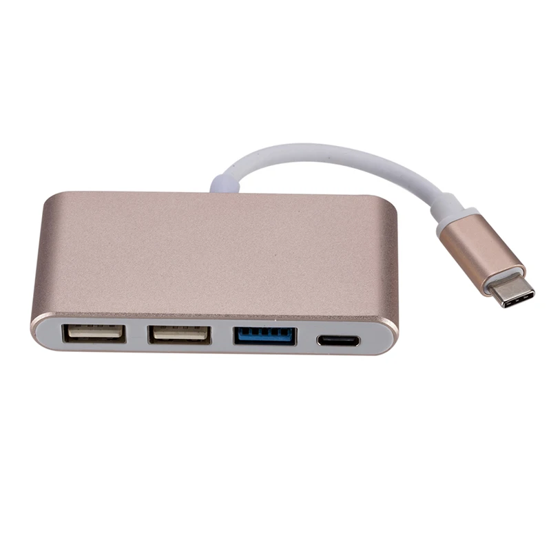 3,1 USB C концентратор типа C к USB 3,0 сплиттер конвертер для MacBook Pro Air портативный Hab адаптер Аксессуары для ноутбуков - Цвет: Golden