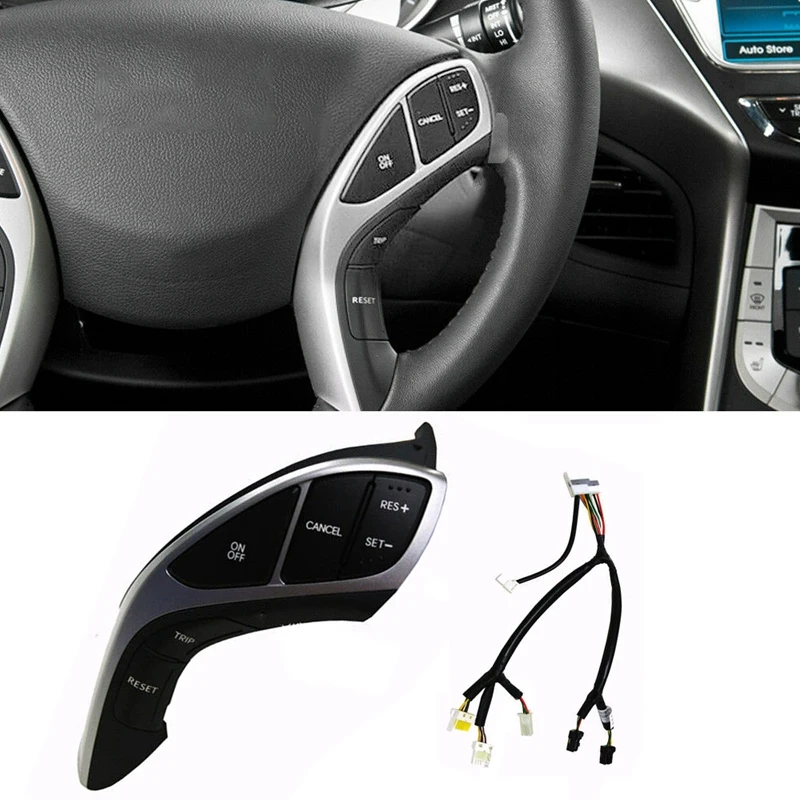 

NEW-Car Right Steering Wheel Bluetooth Switch + Ext Wire for HYUNDAI Elantra MD 2011 - 2016