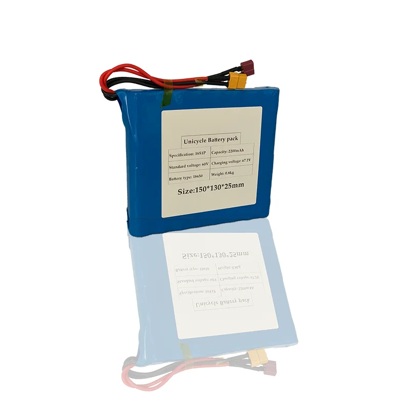 

2021 new 16S1P 60V 132wh lithium ion rechargeable battery 2200mAh used for electric unicycle electric scooter and electric banks