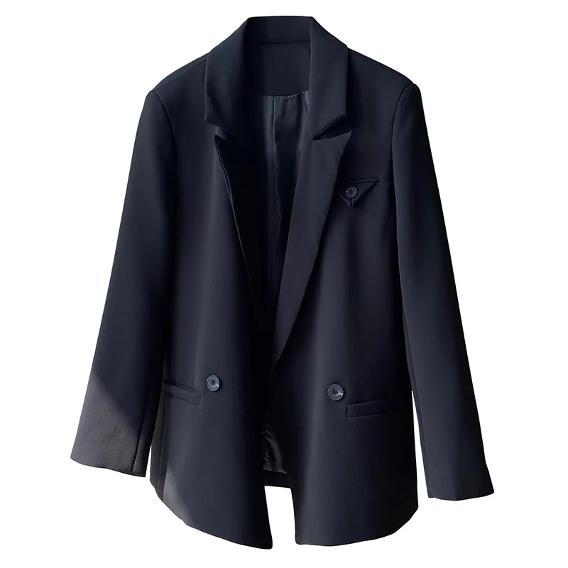 

Yeeloca Design Medium Length Suit Coat Women's 2021 Spring New Solid Single Button Notched Blazers Korean Office Lady Casual Top