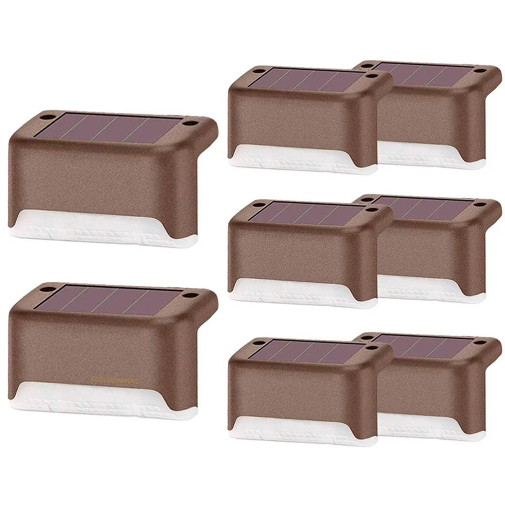 

3pcs Rusted Steel Outdoor Waterproof Corner Stair Lamp Solar Power Embedded for Home (Brown)