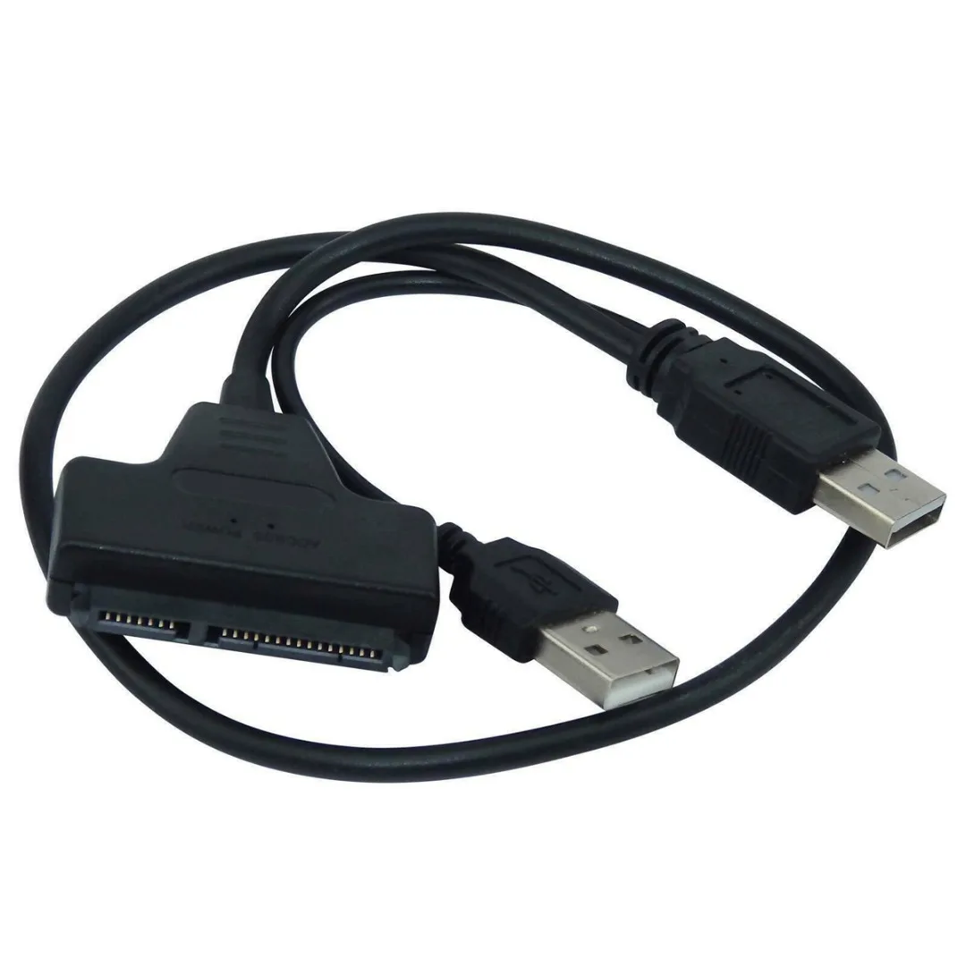 New USB 2.0 To SATA Converter Adapter Cable For 2.5/3.5 Inch SATA1 And SATA2 HDD Hard Drive Disk Dual Power | Электроника