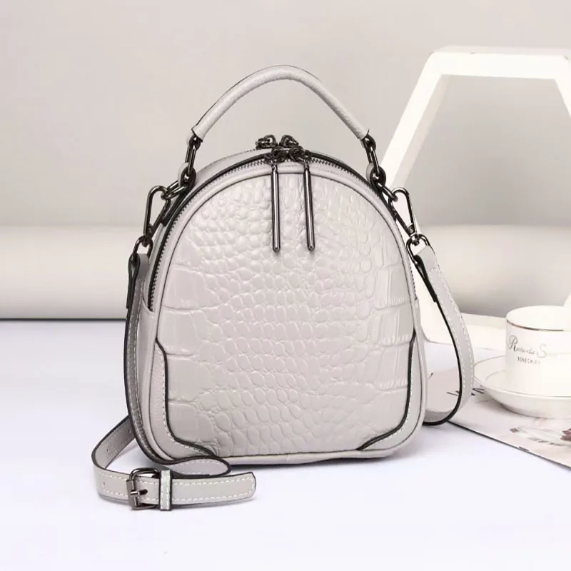 

New FashionUnique Design Luxurious Stone Top Grain Cowhide Leather All-match ​Handbags Women's Single Shoulder Messenger Bag