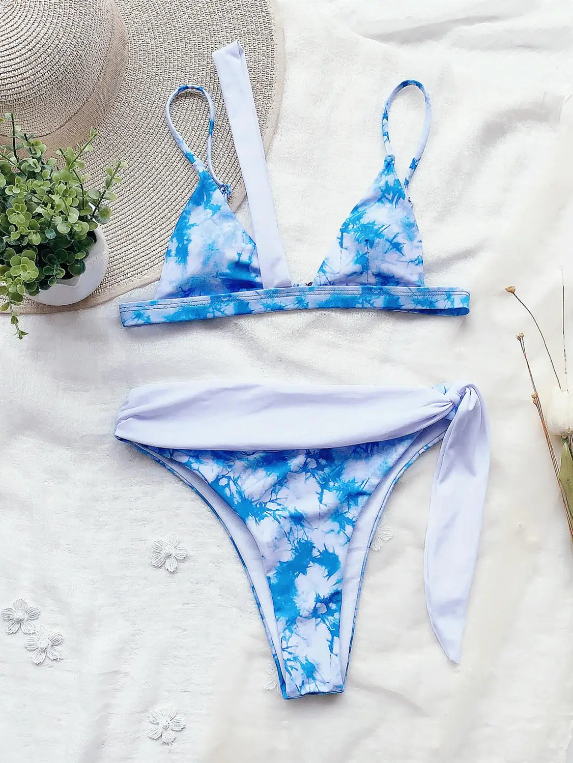 

MUOLUX High Waist Bikinis Swimsuits Push Up Swimwear Women V-neck Bathers Bathing Suits Bandage Bow Knot Biquini Bikini Set 2020