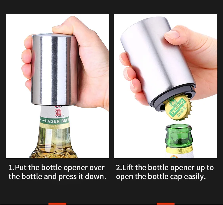 Magnetic Automatic Beer Opener Stainless Steel Bottle Portable glass bottle beverage opener Bar tools Magnetische | Дом и сад