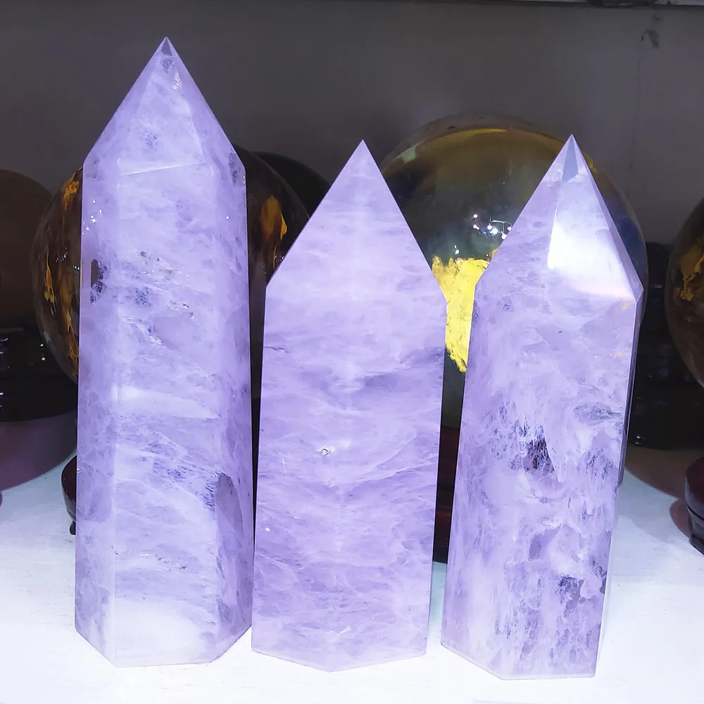 

15-20cm Purple Smelting Quartz Point Light Amethyst Melting Crystal Wand Gems Tower Reiki Healing Energy Home Deco