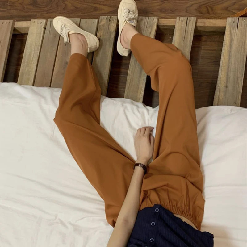 

Женские шифоновые брюки JMPRS с широкими штанинами, мягкие летние винтажные повседневные брюки с высокой талией, свободные тонкие однотонные ...