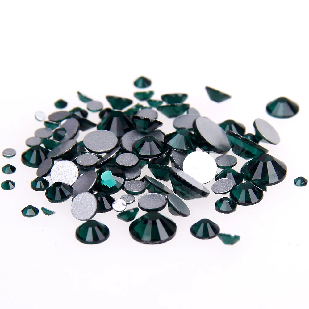 Emerald Non Hotfix Glass Rhinestones SS3-SS34 And Mixed Sizes Flatback Glue On Strass Diamonds DIY Crafts Garments Accessories | Красота и