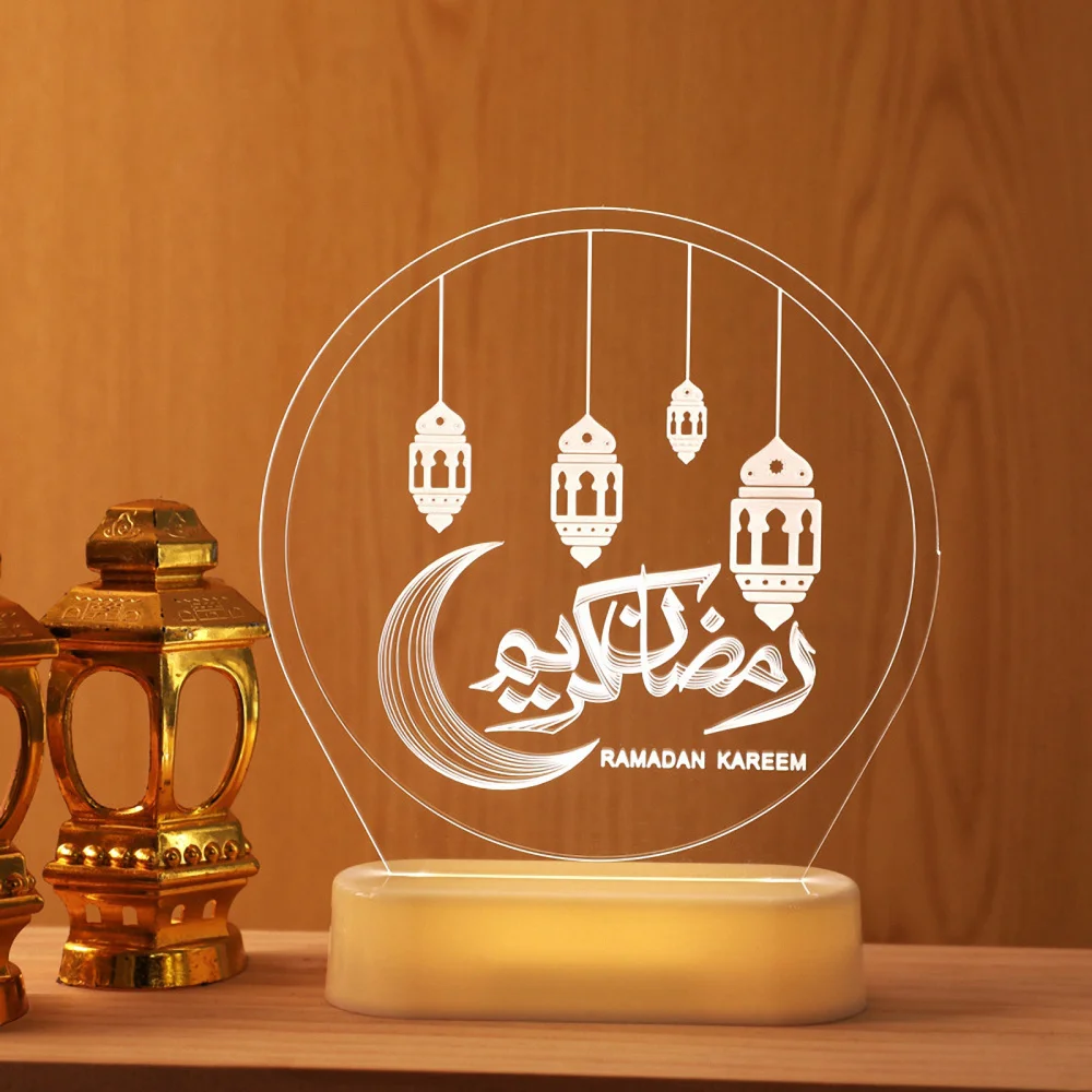 

1Pc LED Bedroom Lamp Adornment LED Muslim Light Ornament Without Battery