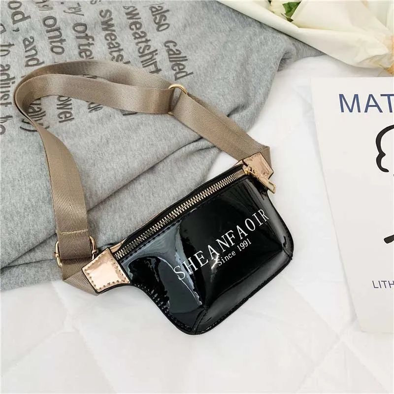 Black Waist bag Новая детская поясная сумка для детей, Кожаная поясная сумка для девочек, нагрудная сумка, вместительная набедренная сумка, сумки в виде почек и бананов, сумки через плечо - Цвет: Black Waist bag