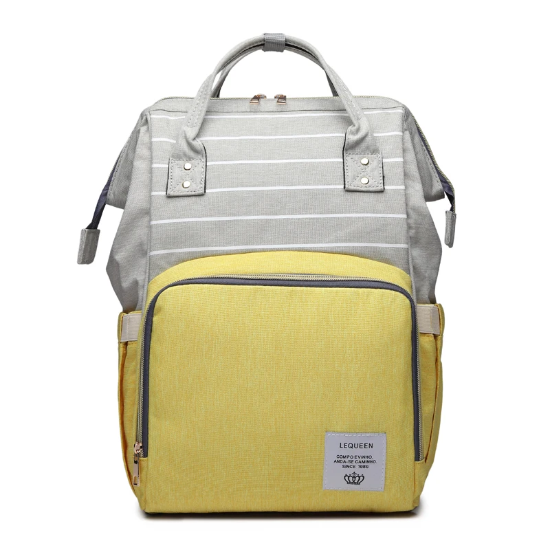 Lequeen-Bolsa de pa&ntilde;ales a rayas, bolsa de lactancia, mochila colorida para pa&ntilde;ales de beb&eacute;, env&iacute;o directo-1