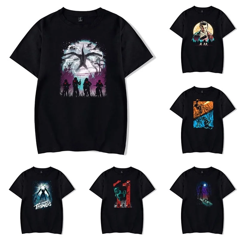 Футболки с принтом странные вещи Летние повседневные хлопковые футболки