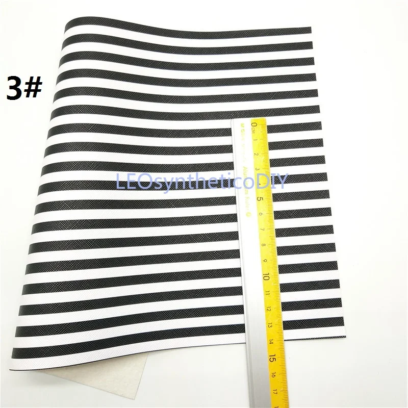 Мини-рулон 30x134 см черно-белая искусственная ткань полоски для изготовления