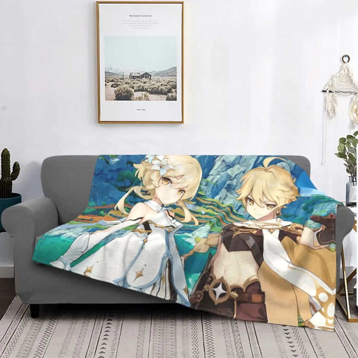 

Ying Kong Flannel Blanket Genshin Impact Acg Anime Awesome Throw Blankets for Home Hotel Sofa 150*125cm Rug Piece
