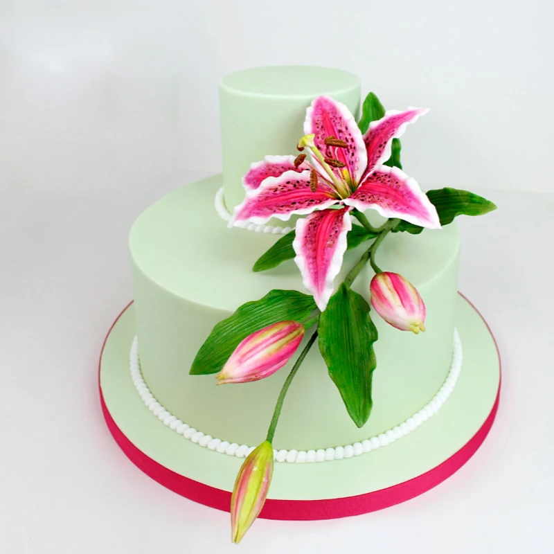 Цветы лилия листья и бутоны искусственный инструмент для украшения тортов