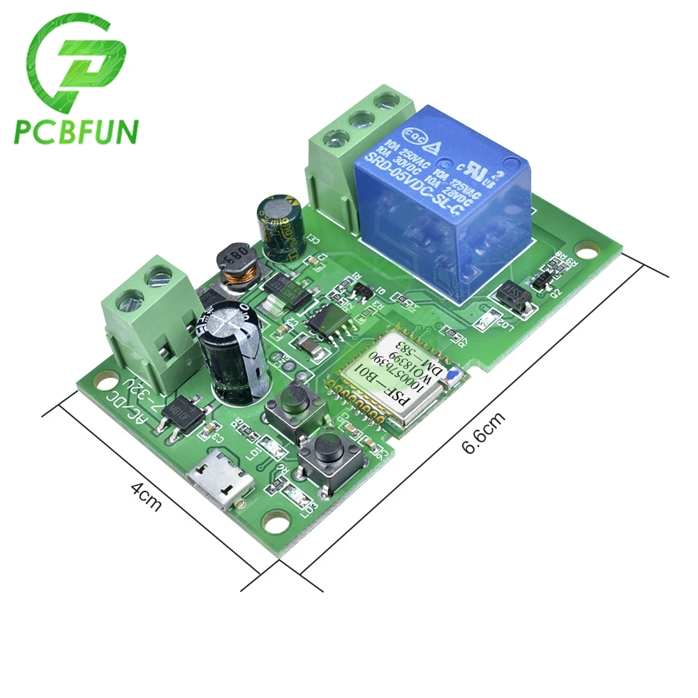 Самоблокирующийся умный Wi Fi беспроводной коммутатор с модулем реле 5 32 В
