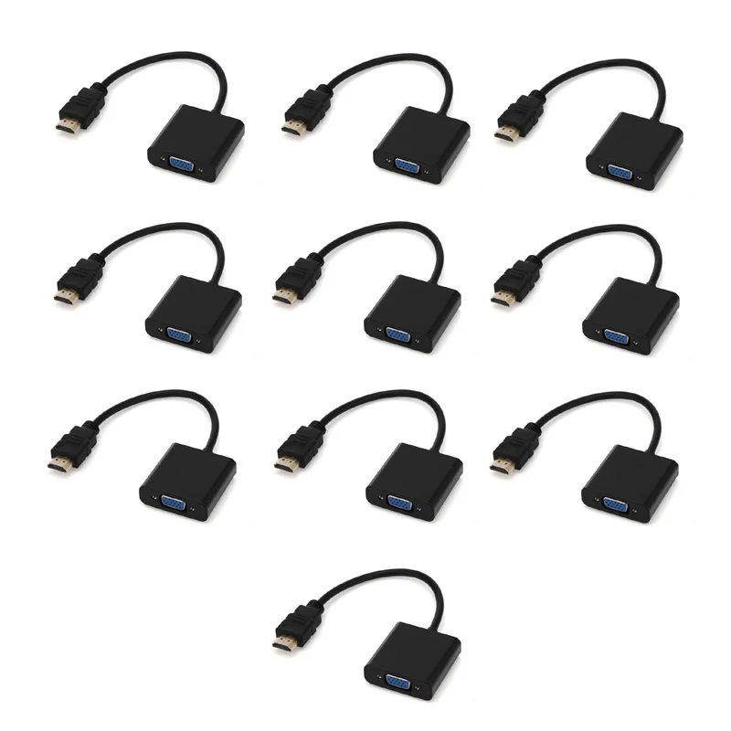 

10PS HDMI to VGA Cable Converter Adapter 1080P Digital to Analog Converter Cable For Xbox PS4 TV Box to HDTV Displayer Wholesale