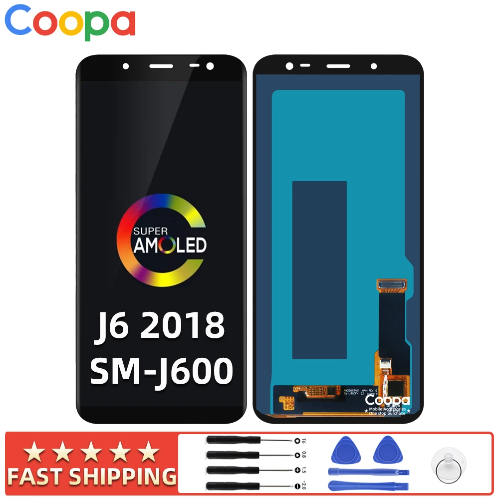 100% Оригинальный 5 6 &quotSuper AMOLED ЖК дисплей для Samsung Galaxy J6 2018 J600F J600 с сенсорным экраном