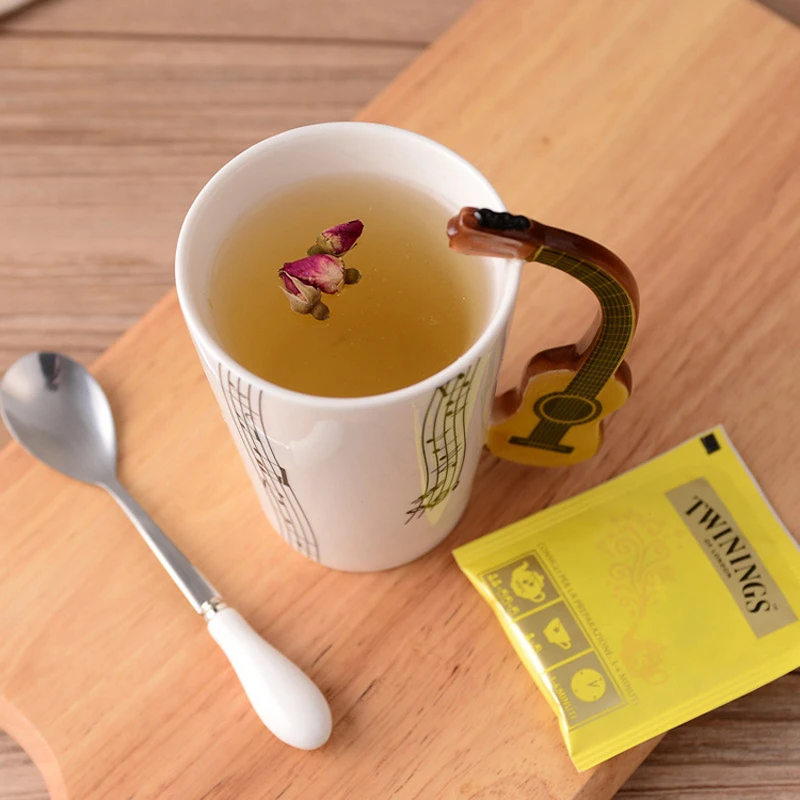 Creative Mug Guitar Design Ceramic 220ml Porcelain Tea Coffee Milk Water Drinking Cup Unique Couple Gift Drinkware | Дом и сад