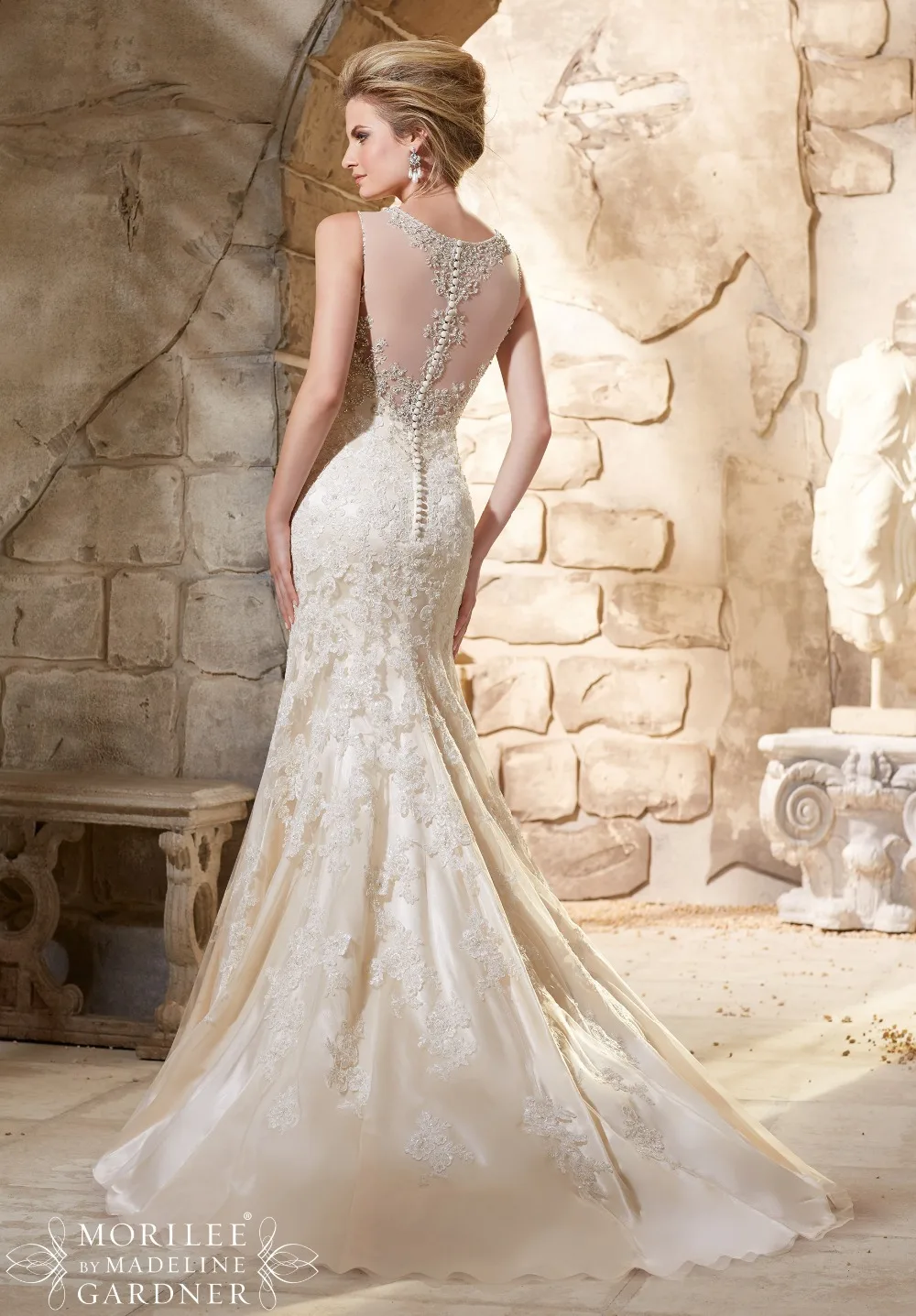 

Heavy Beaded Custom Made Elegant Lace See Through Mermaid Brides Robe De Marriage bridal Gown 2018 mother of the bride dresses