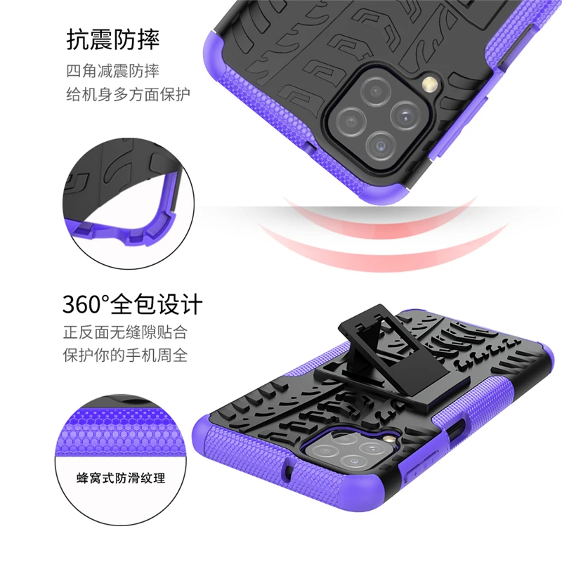 For Samsung Galaxy A22 Case Armor Silicone Rubber holder Hard Protector Case for Samsung A22 Cover For Samsung Galaxy A22 Case