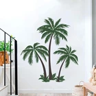 Большая тропическая пальма, Настенная Наклейка для детской гостиной, летняя, праздничная, пейзаж, пляж, пальма, путешествия, дикая природа, Настенная Наклейка для игровой комнаты
