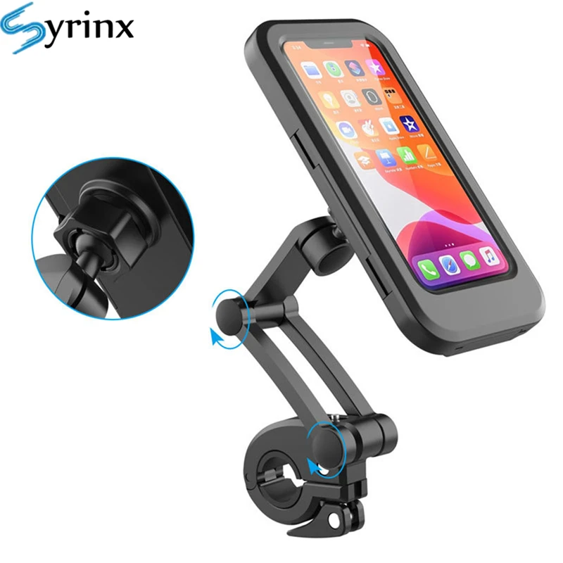 phone holder for motorcycle bicycle rear view mirror stand motorbike waterproof phone bag for samsung iphone universal support free global shipping