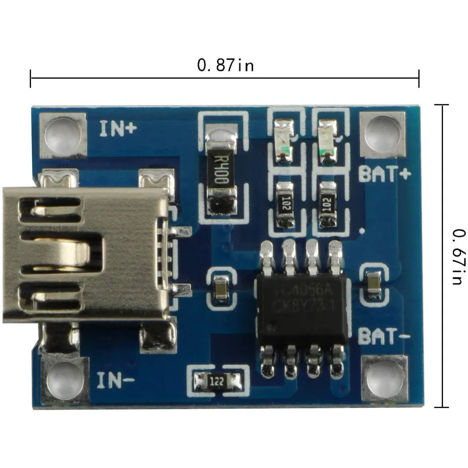 Зарядная плата TP4056 Mini USB 12 шт./лот 1A литий-полимерный аккумулятор модуль зарядного