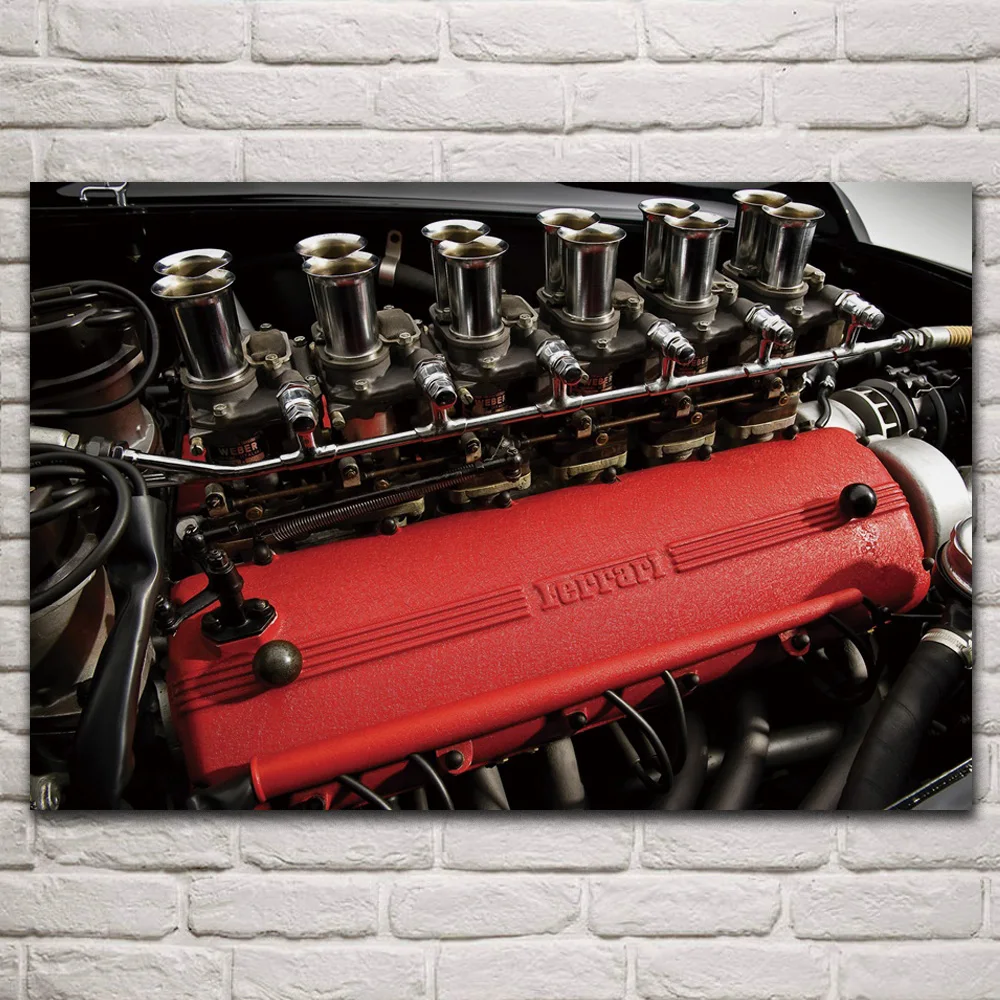

Classic red 1957 250 Scaglietti supercar race engine fabric posters on the wall picture home living room decoration KQ162