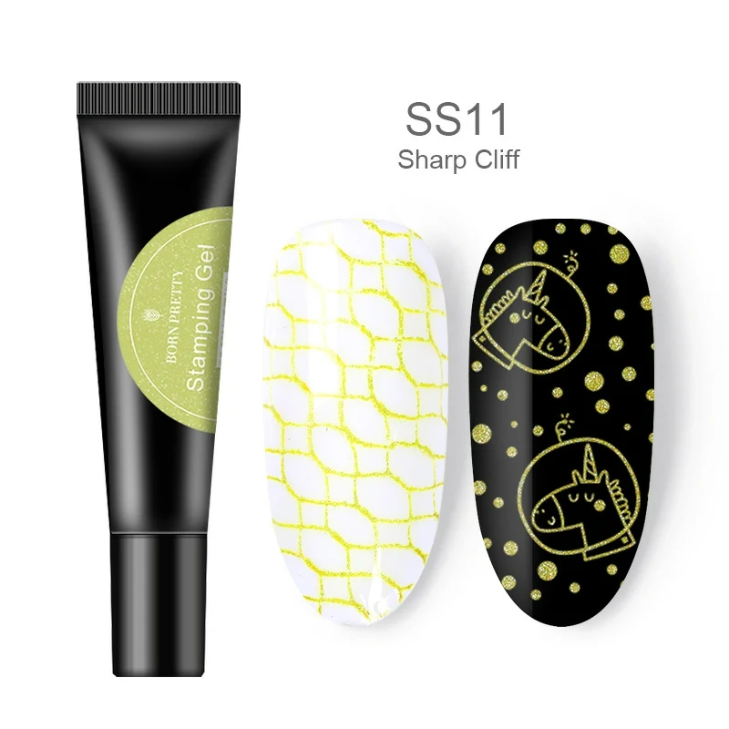 BP-SS11 Цветной Гель-лак BORN PRETTY для стемпинга ногтей, черный, белый цвет, 8 мл, отмачиваемый Гель-лак для ногтей, лак для стемпинга - Цвет: BP-SS11
