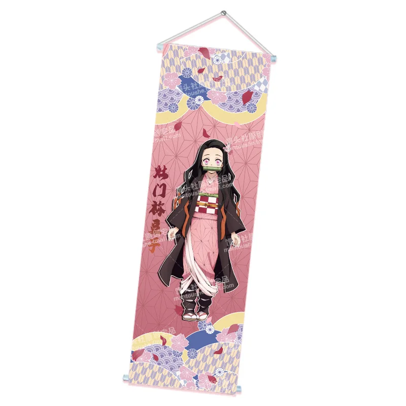 

Fashion Prints Scroll Anime Demon Slayer Poster Hippie Wall Picture Nordic Canvas Nezuko Hanging Painting Office Home Decor