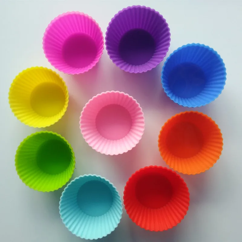 12 шт./лот форма для капкейков 7 см Кухонное ремесло цветные работы силиконовые